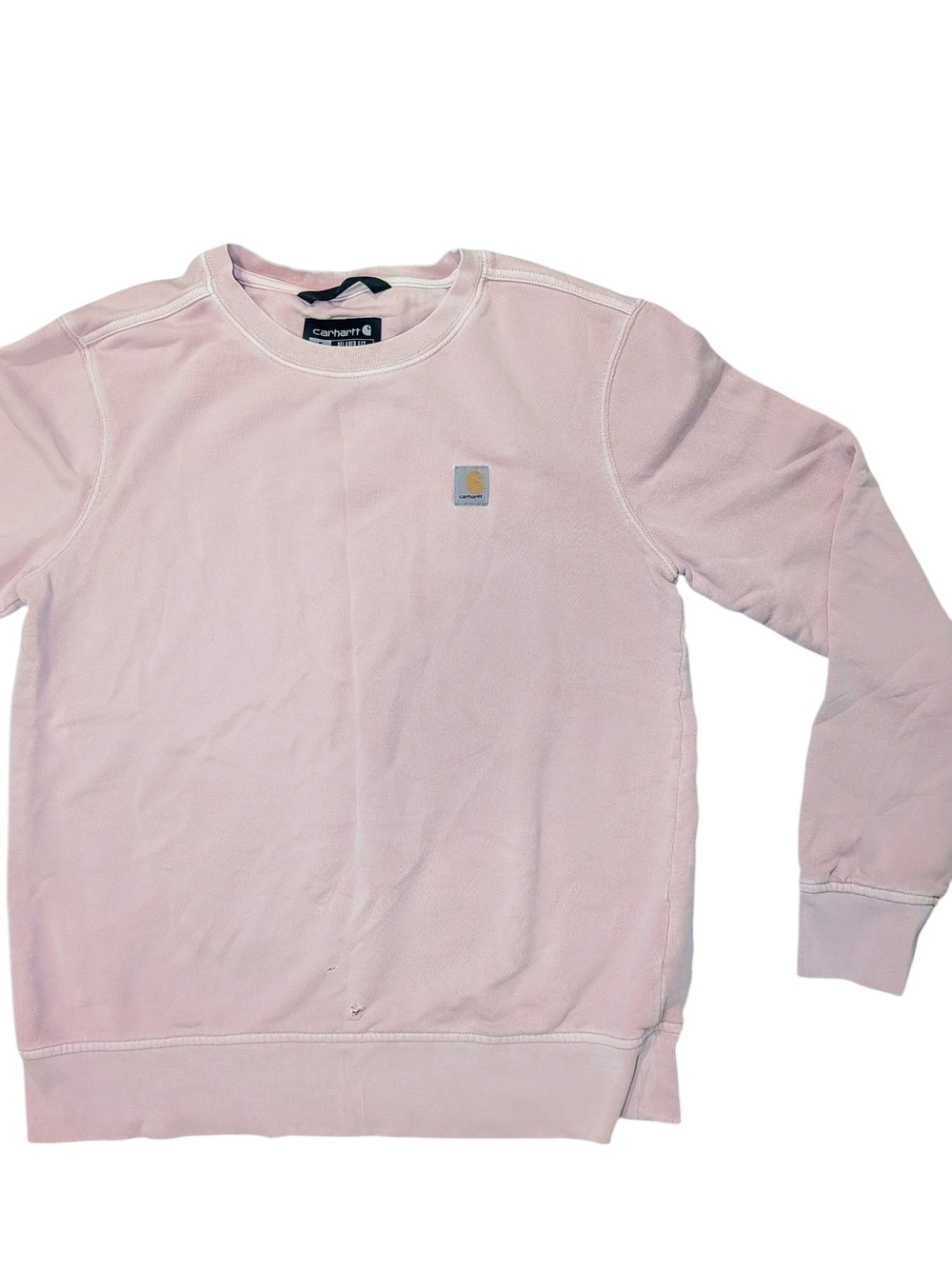 Carhartt Women’s Blush Pink Crewneck Sweatshirt Workwear Distressed